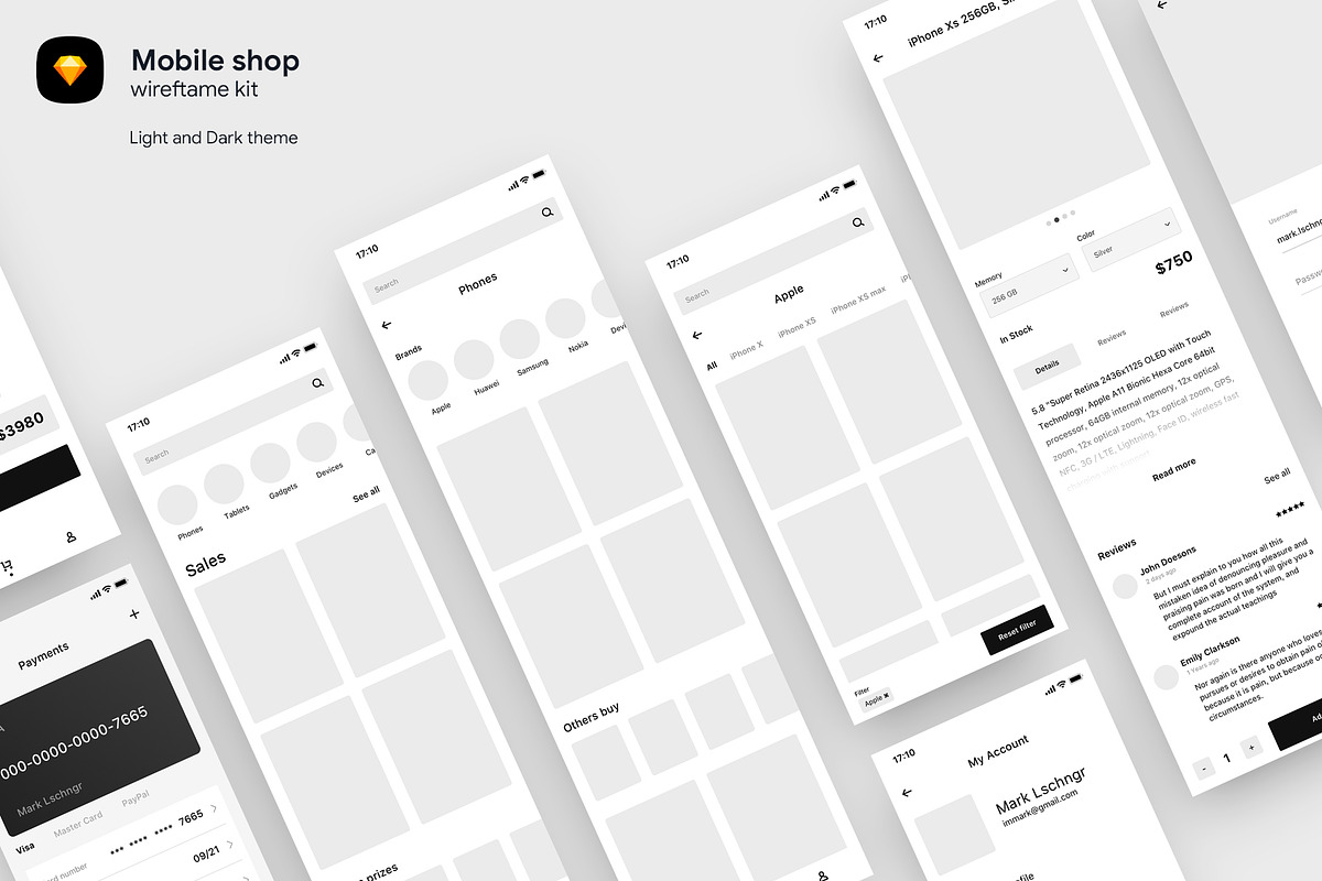 Mobile shop wireframe, a Wireframe Template by Leschinger.cz (Photo 1 of 3)