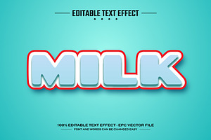 Milk 3D Editable Text Effect