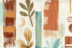 Abstract botanical shapes in earthy, a Photo by Dvoevnore photos