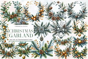 Christmas Garland Clipart Bundle, an Illustration by Designworld (Thumbnail 1 of 5)