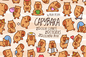 Cute Kawaii Capybara Character, an Animal Illustration by Palau