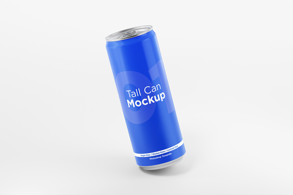 6 Tall Aluminum Cans Mockup Pack, a Cups & Container Mockup by DreamVisuals (Photo 3 of 7)