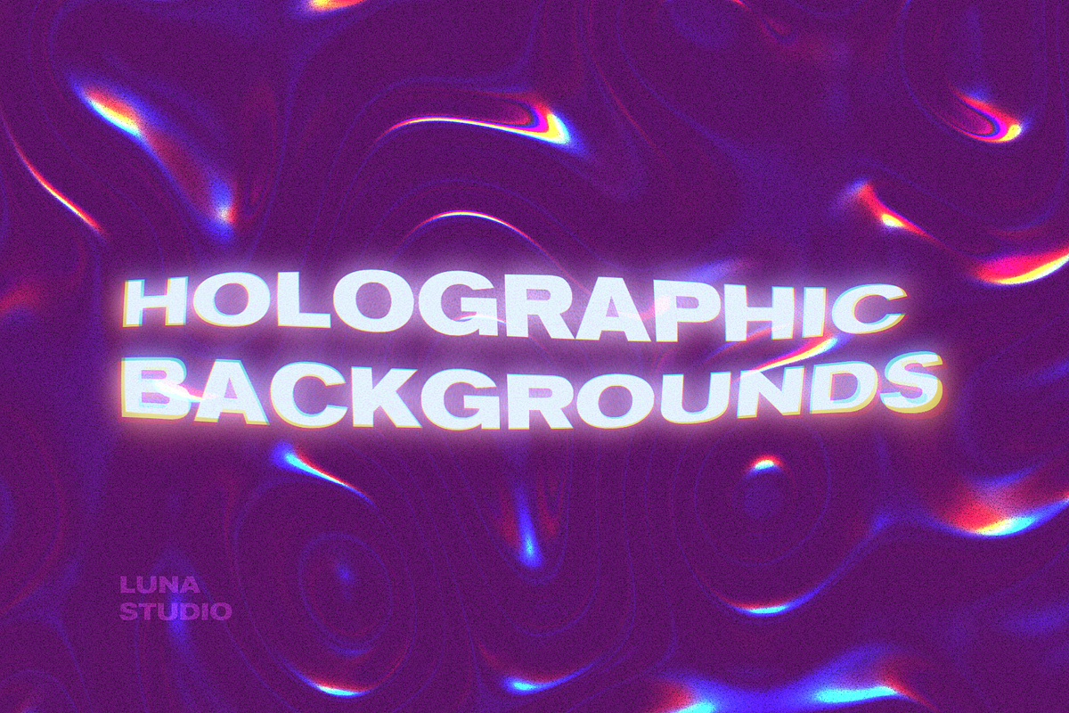 Holographic grainy backgrounds, a Background Graphic by Luna Studio (Photo 6 of 10)