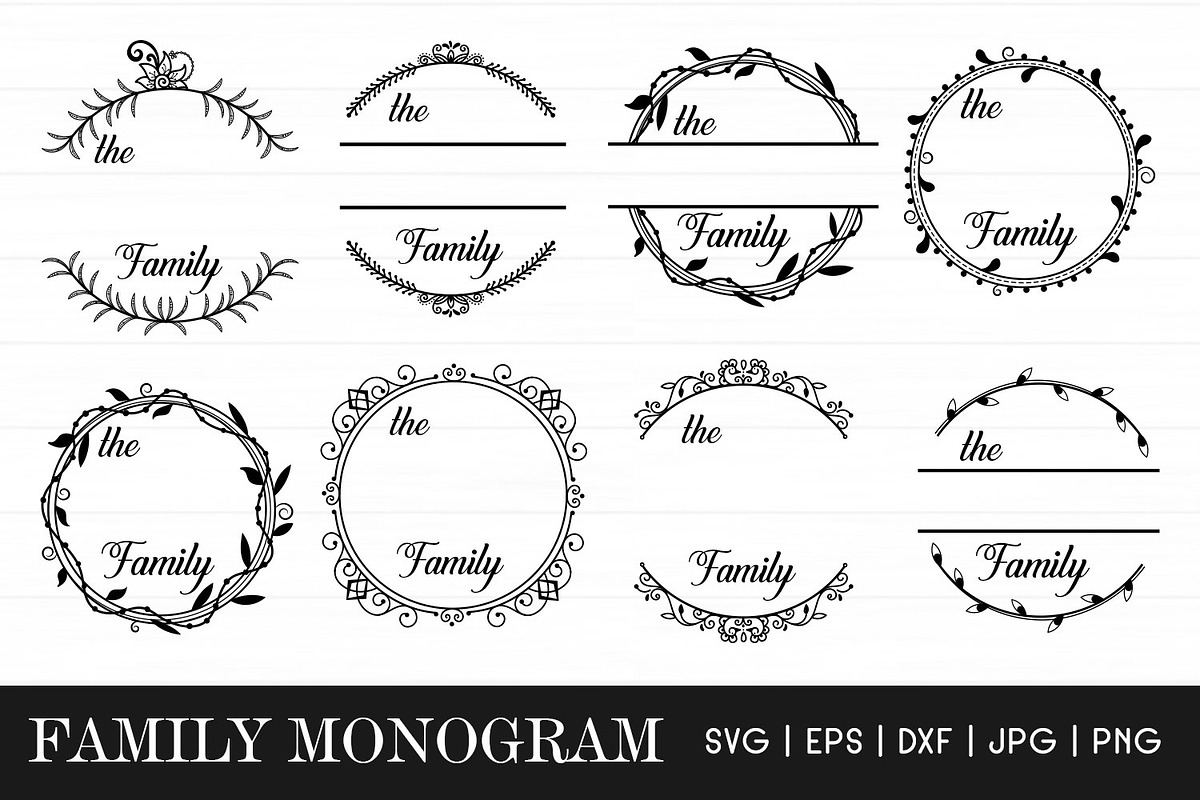 Family monogram SVG - Family Sign, a Decorative Illustration by Dasagani (Photo 2 of 4)