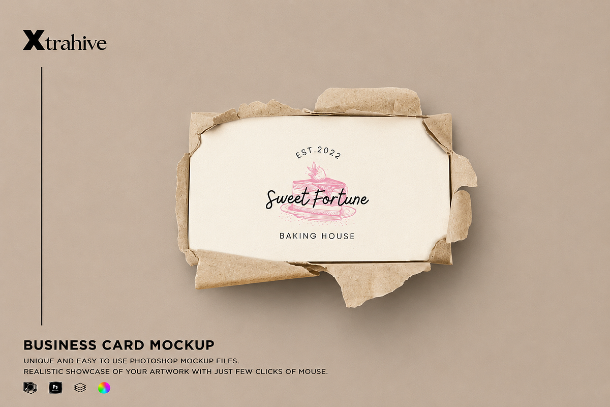 90x50 Business Card Mockup, an Advertising Mockup by Xtrahive (Photo 1 of 2)