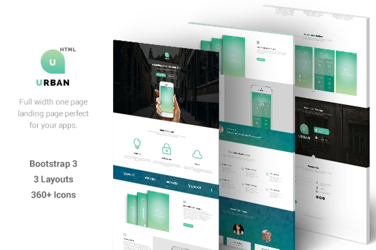Urban - One Page App Landing (HTML), an App Template by gbobbd