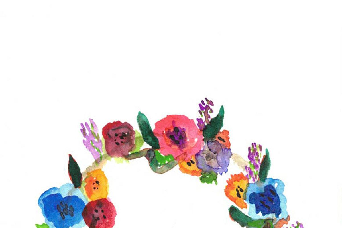 Floral Wreath Watercolor Printable, a Stationery Template by SaigeTJDesign (Photo 2 of 2)