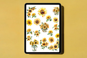 Sunflower Goodnotes Stickers Set