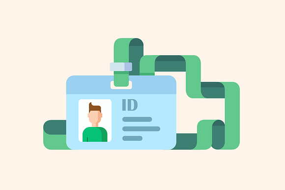 Badge Id With Twisted Ribbon