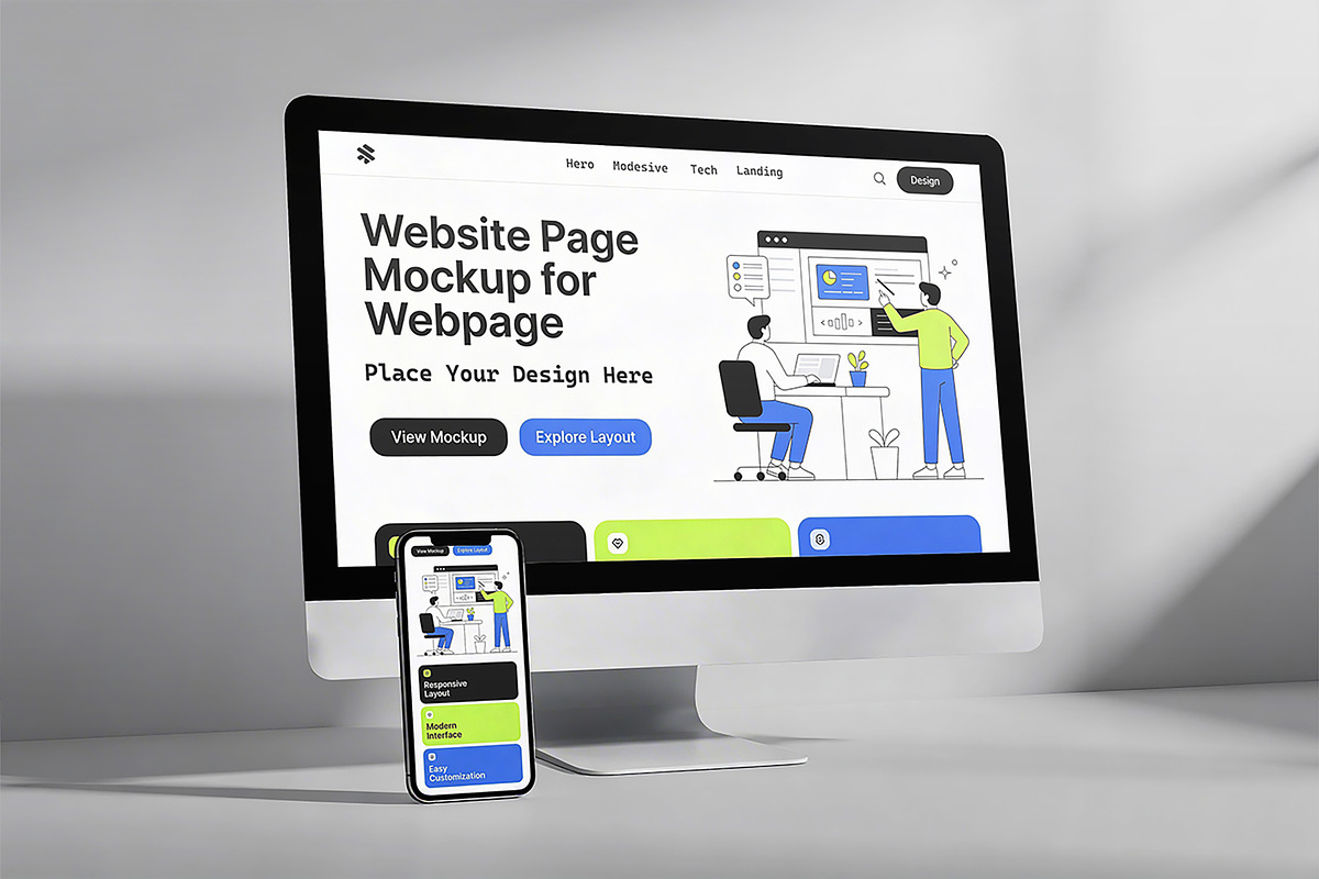Website Page Mockup for Webpage, a Product Mockup by Pitchlook.Studio (Photo 2 of 4)