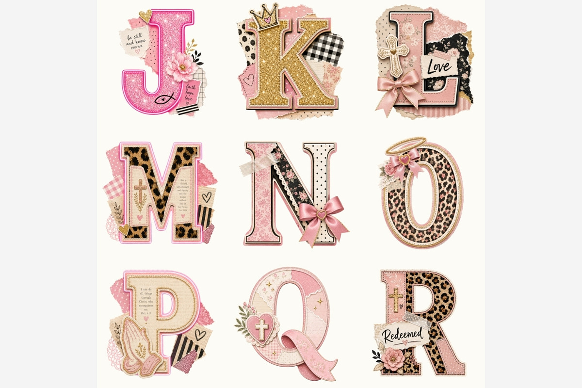 Faith Collage Alphabet PNG Bundle, a Decorative Illustration by Tanya Kart (Photo 4 of 6)