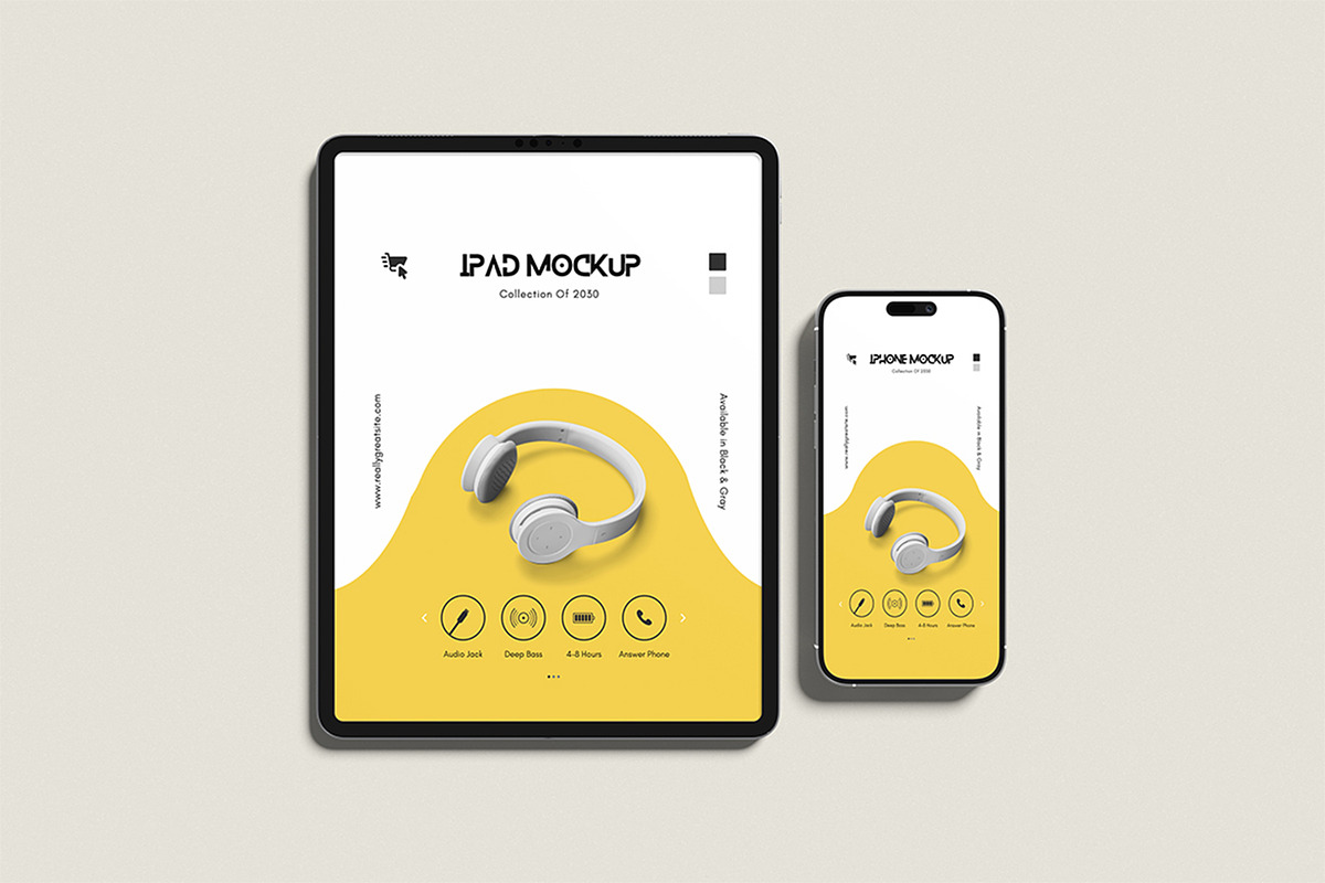 Ipad and Iphone Mockup, an Advertising Mockup by xavier_studio (Photo 3 of 5)