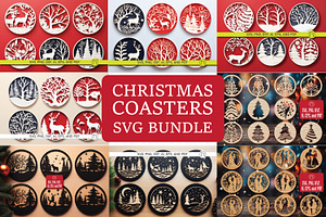 Cricut Christmas Coasters SVG bundl