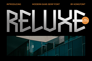 Reluxe – Modern Sans Serif Font, a Font by overlaytemplates (Thumbnail 1 of 5)