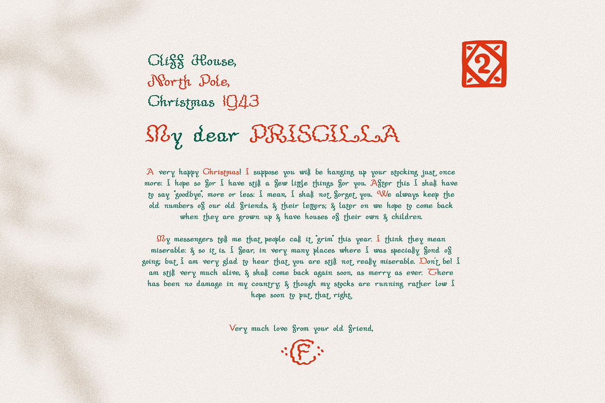 Tolkien's Christmas Letters fonts, a Script Font by kaer_shop (Photo 9 of 10)