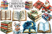Watercolor Christmas Readings Clipar, an Illustration by Daily.Designs (Thumbnail 1 of 5)