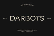 Darbots - Modern Stencil Sans Serif, a Sans Serif Font by Craft Supply Co. (Thumbnail 1 of 10)
