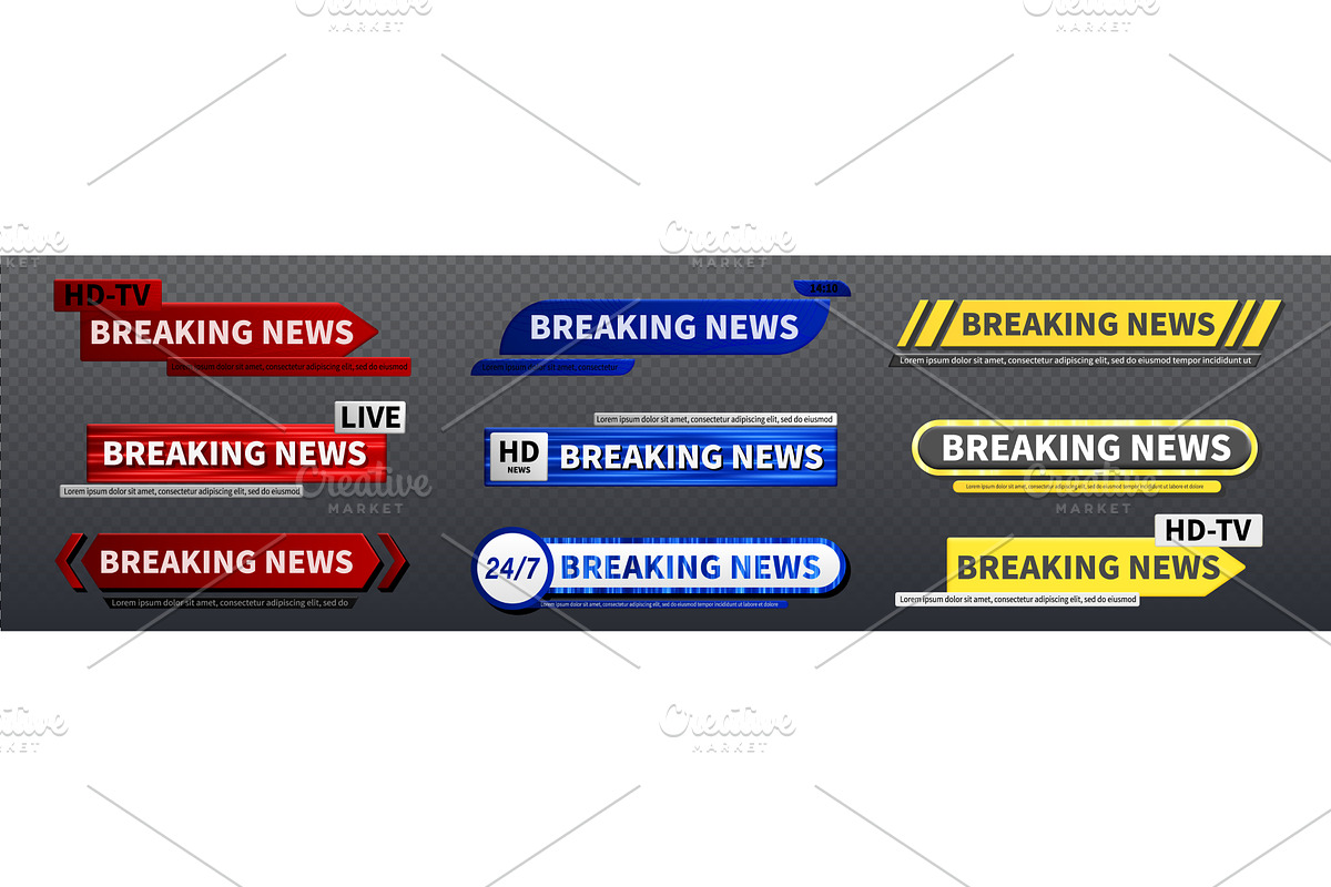 Breaking news TV banner templates, a Finance Illustration by art PVP - market
