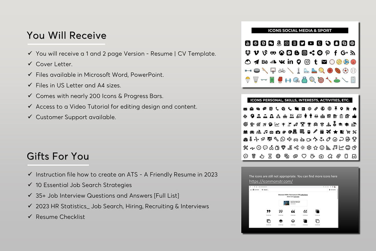 ATS Resume CV Word & PowerPoint - 10, a Resume Template by MrCam Template Resume|CV (Photo 5 of 6)
