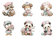 Whimsical Easter Nurse Animals Clipa, an Illustration by CreationArt (Thumbnail 6 of 7)