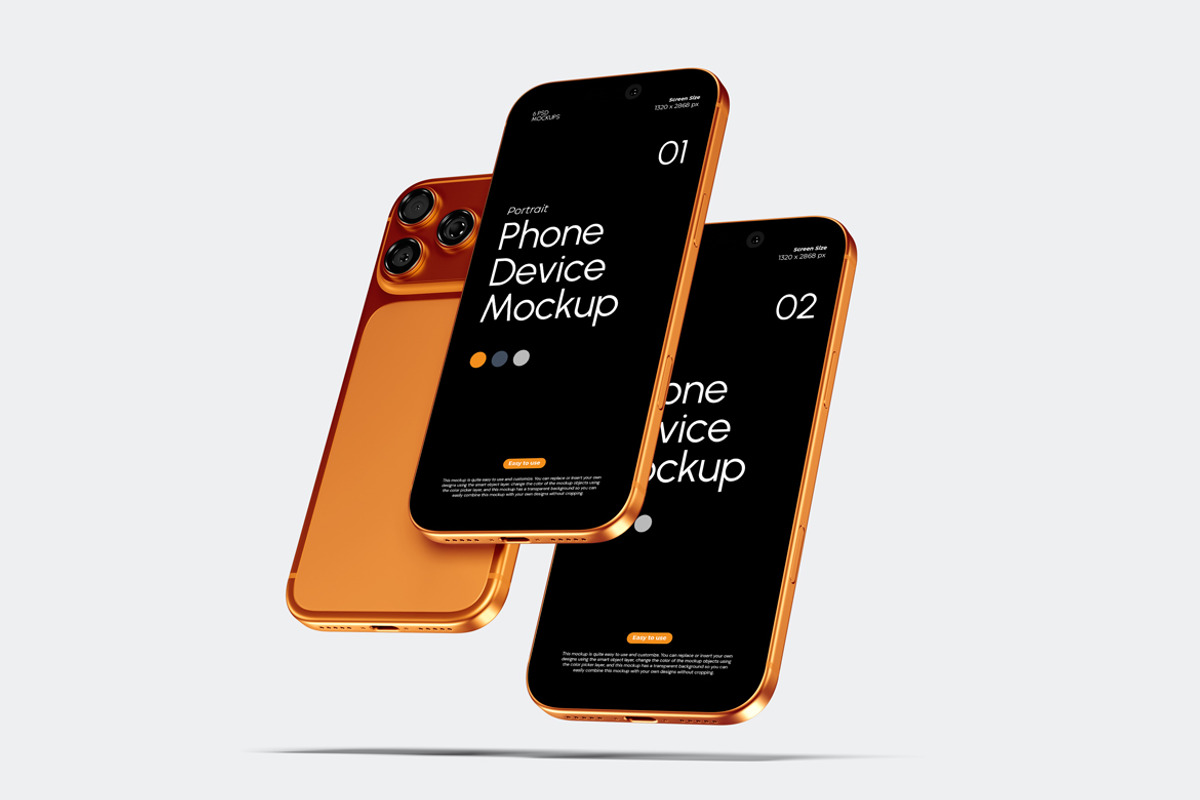 Portrait Phone Device Mockup, a Device Mockup by Rizky Audymas (Photo 6 of 10)