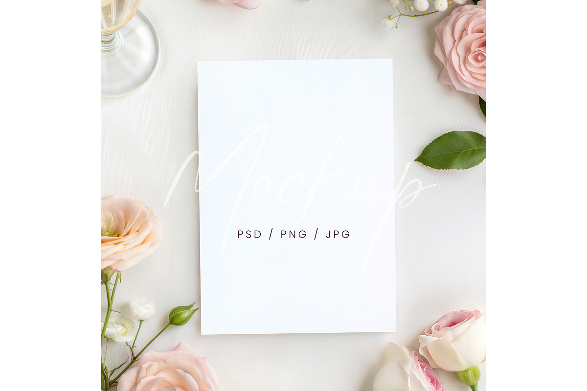 Floral Bridal Shower Card Mockup, a Product Mockup by TatiMockup (Photo 1 of 3)