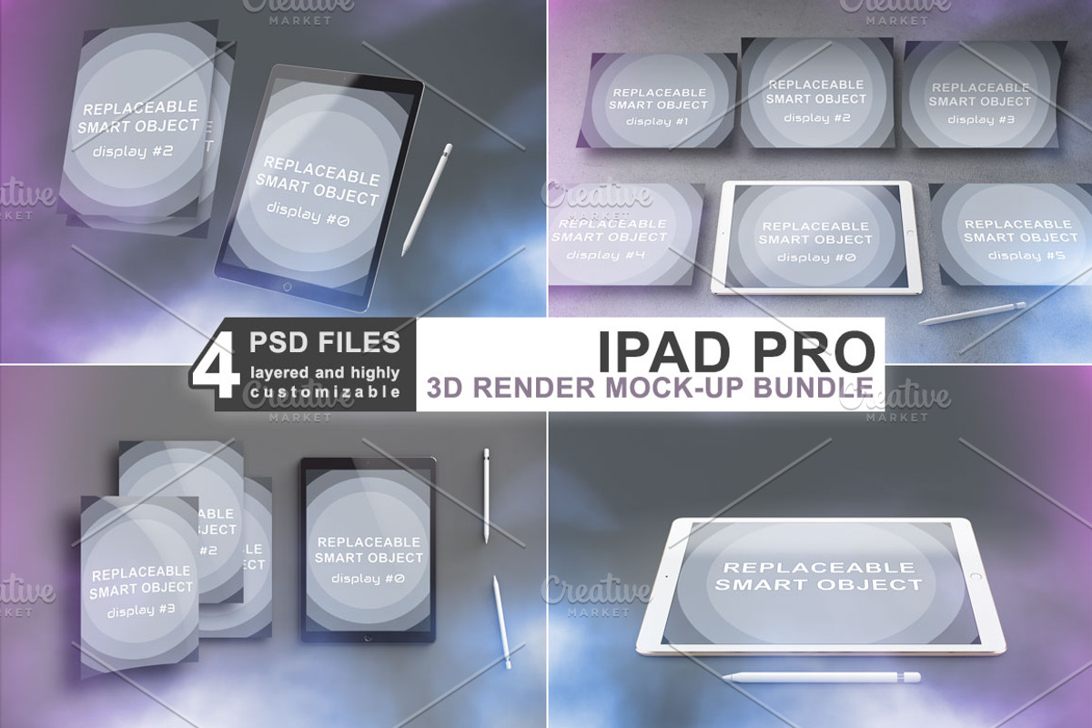 Ipad Pro Mockup Bundle - 3D Render, an iPad Mockup by mockupgeek