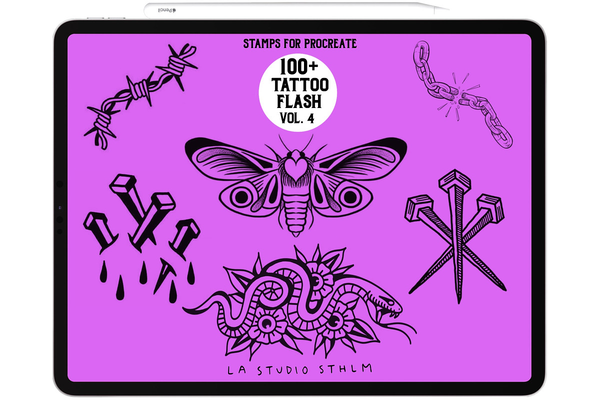 Tattoo Flash Vol. 4 - Procreate Stamp Set