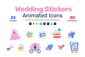 Animated Wedding Stickers, a Duotone Icon by Prosymbols