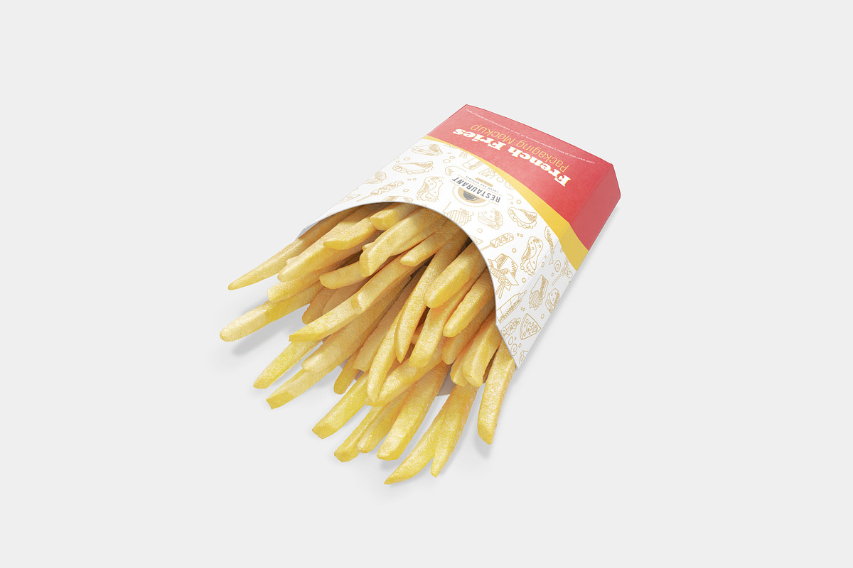 French Fries Packaging Mockup, a Packaging Mockup by Seven Lights (Photo 6 of 19)