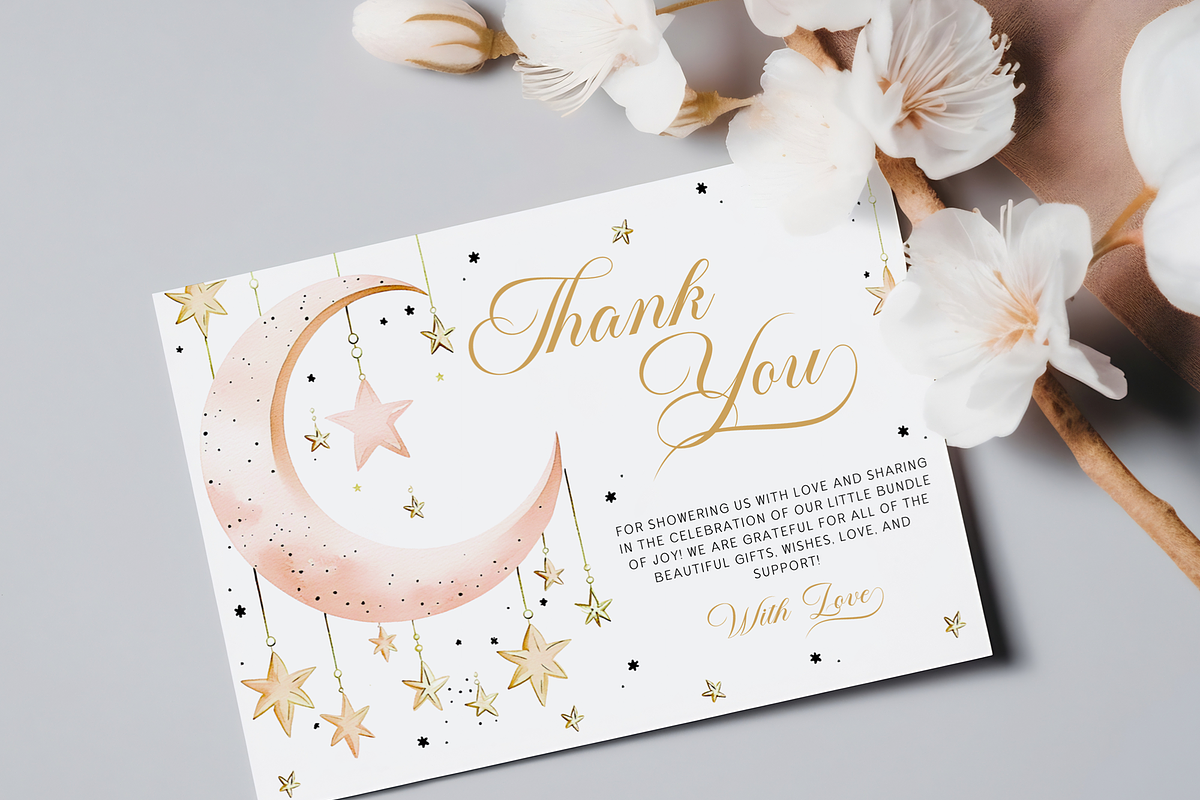 Over the Moon Baby Shower Thank You, an Invitation Template by Digital_Mind (Photo 3 of 4)