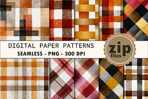 Autumn Plaid Seamless Pattern