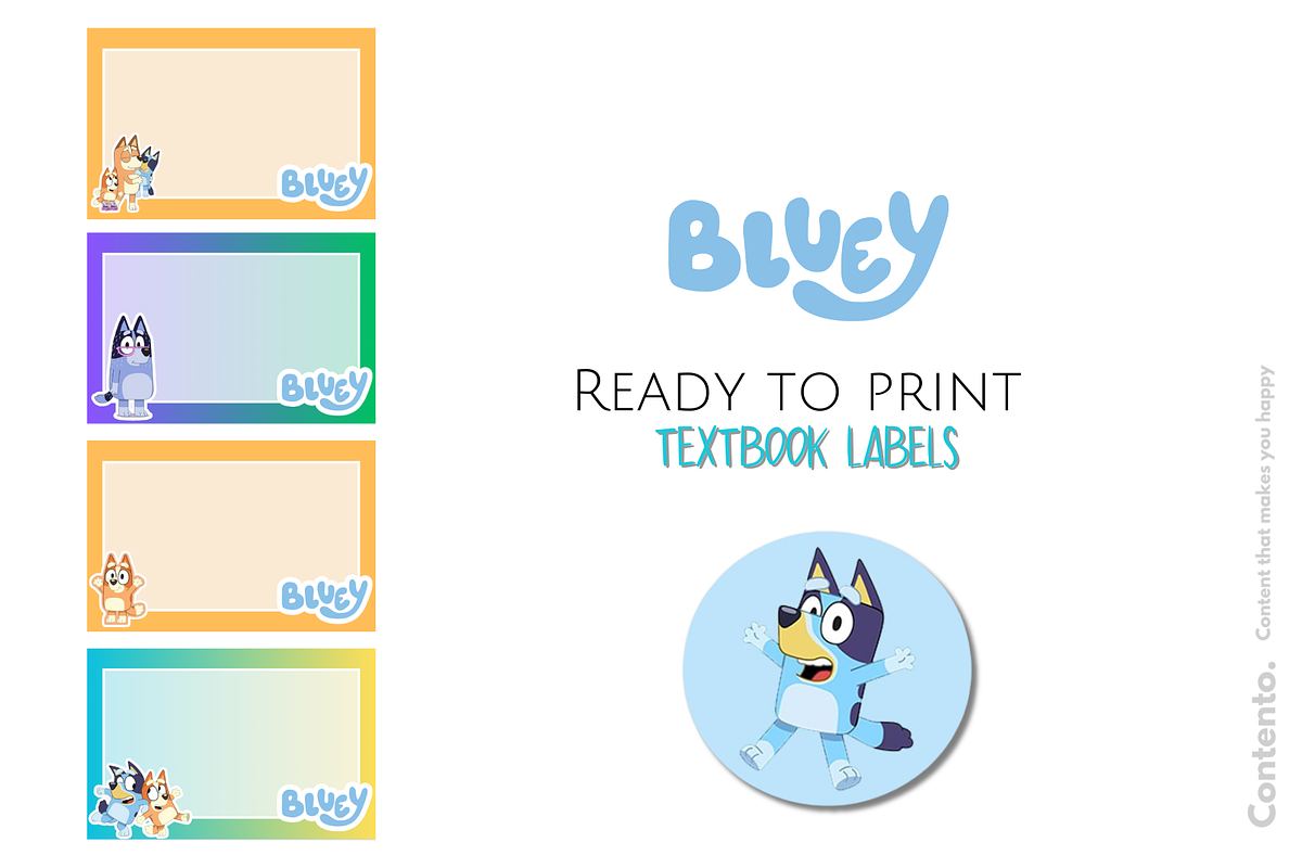 Bluey Textbook Labels, an Education Illustration by Contento BH (Photo 1 of 2)