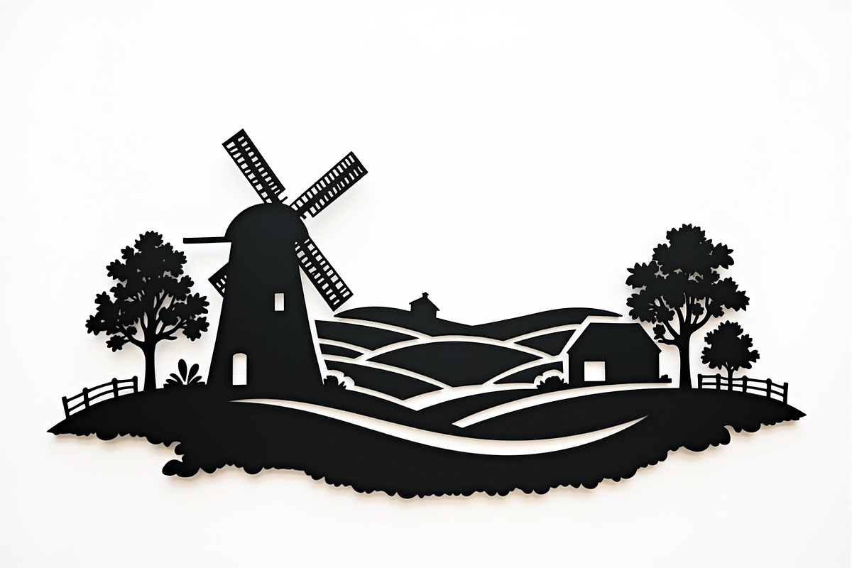 Dutch Windmill Field Set, an Illustration by jahid234 (Photo 6 of 10)