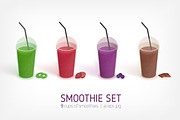 Smoothies in plastic cup set, a Food Illustration by Good Studio (Thumbnail 1 of 5)