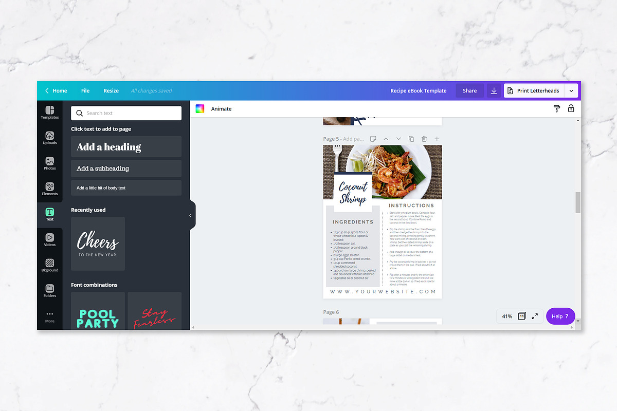 Recipe eBook Template for Canva, a Magazine Template by Thirty One Palms Studio (Photo 8 of 8)