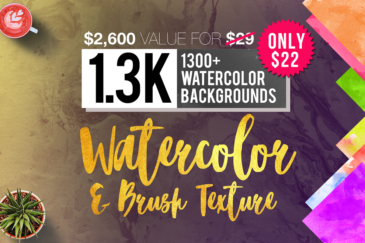 1300 Watercolor and Brush Texture, a Texture Graphic by AN Productions (Photo 1 of 54)