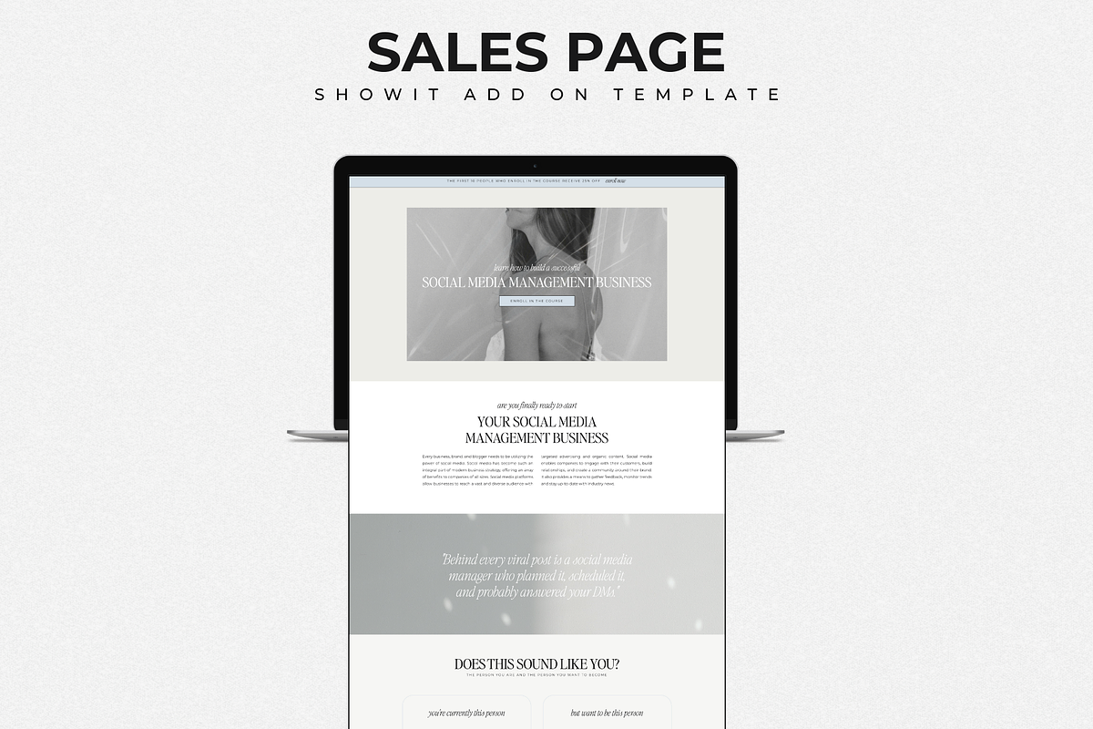 Sales Page Showit Add On Template, a Landing Page Template by Blush Created (Photo 1 of 10)