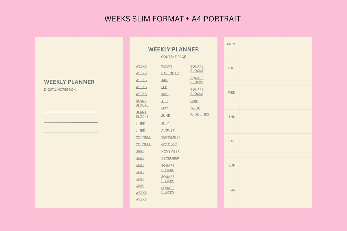 Digital Weekly Planner/Notebook ADHD, a Stationery Template by Ashiya Pixel (Photo 2 of 18)
