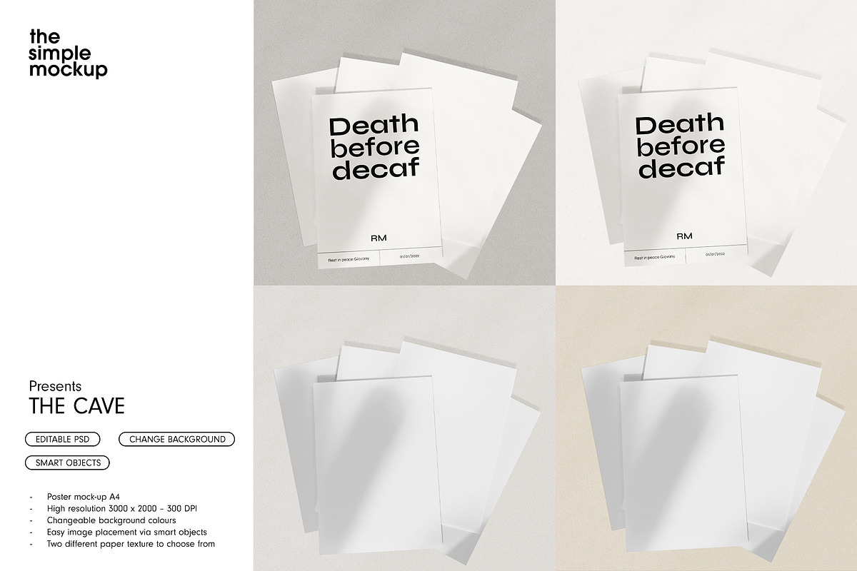 Poster mockup, a Product Mockup by SimpleMockup (Photo 3 of 5)