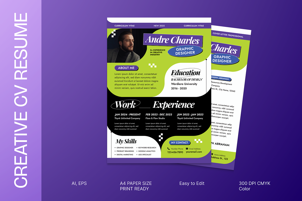 Dynamic Profile Creative CV Resume, a Resume Template by MMPixelCraft (Photo 1 of 6)