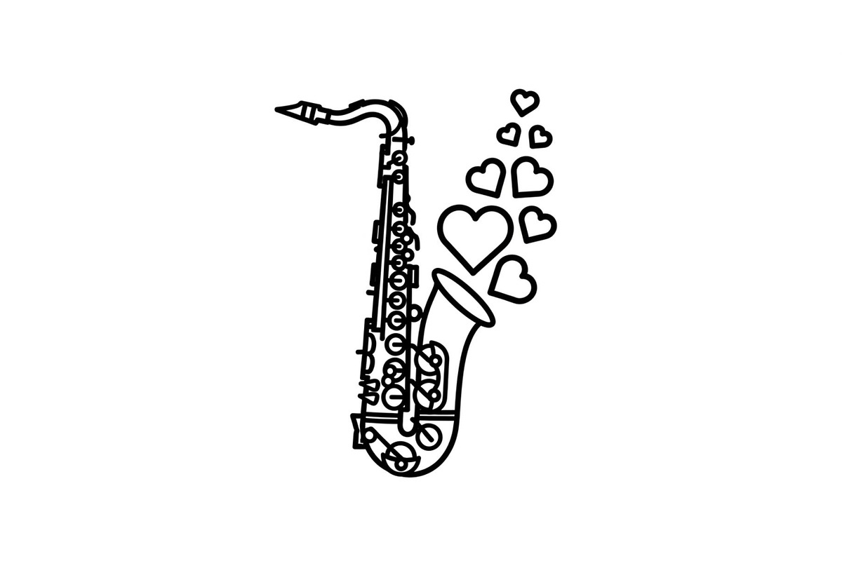 Saxophone Music Love Vector Bundle, an Illustration by Designs_River (Photo 42 of 51)
