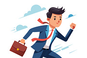 Businessman running with briefcase, a Person Illustration by SouravDesign (Thumbnail 3 of 3)
