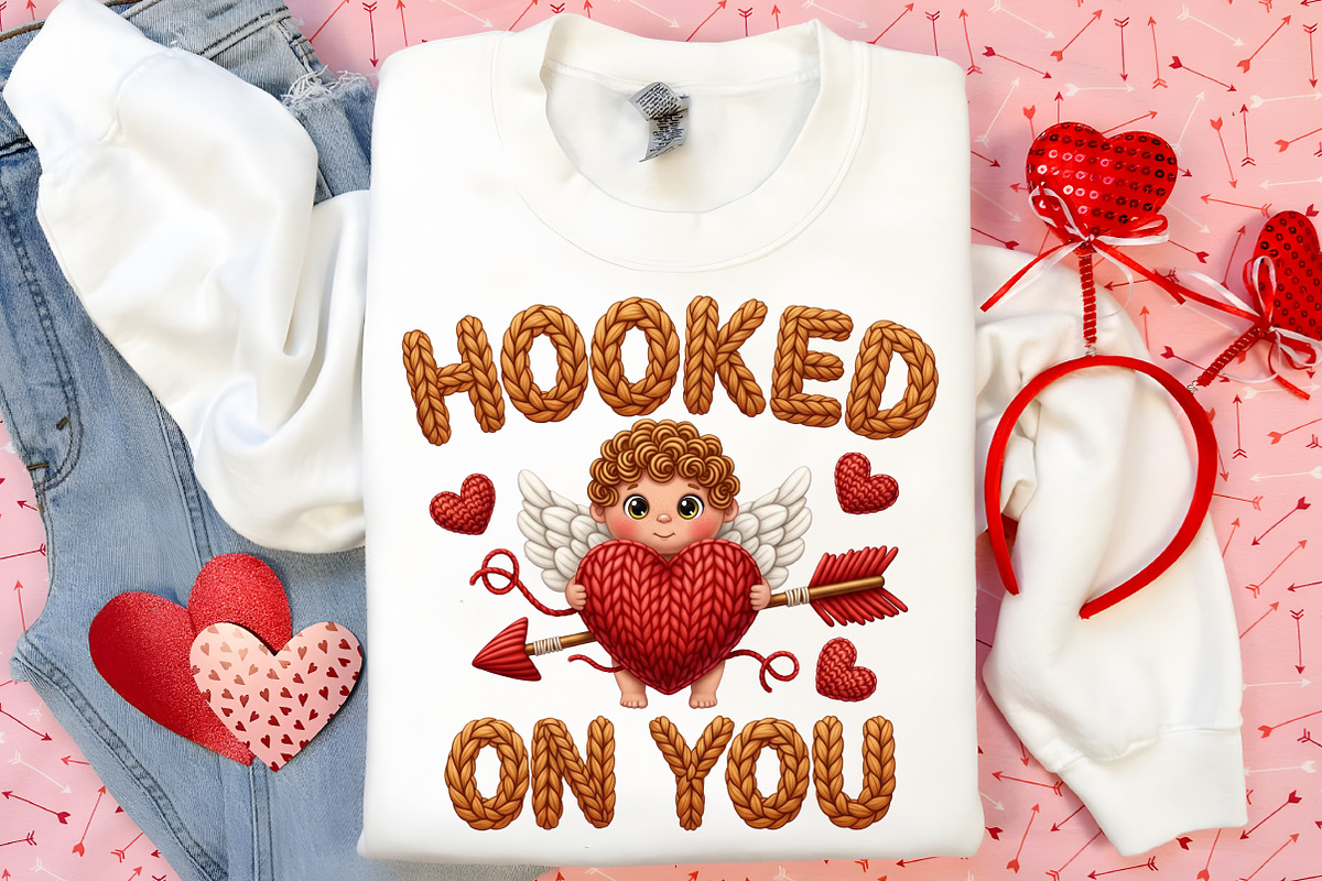 Knitted Hooked Cupid Valentine PNG, an Illustration by Canvas Craft (Photo 4 of 7)