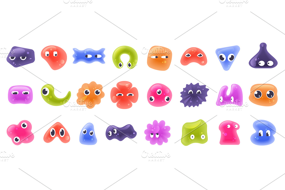 Colorful Doodle Jelly Shapes with, an Illustration by Lemberg Vector