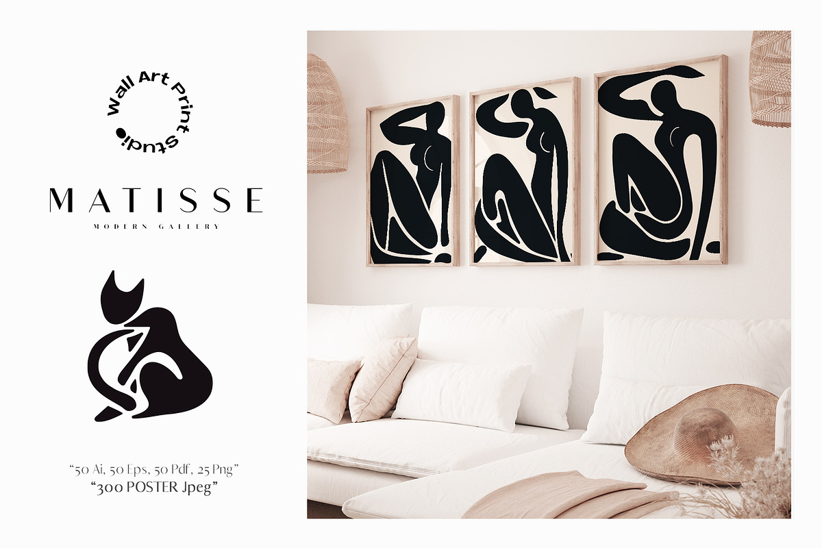Matisse Modern Gallery Bundle 2, a Background Graphic by Wall Art Print Studio (Photo 30 of 38)