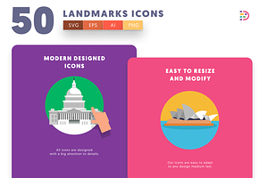 50 Landmarks Icons