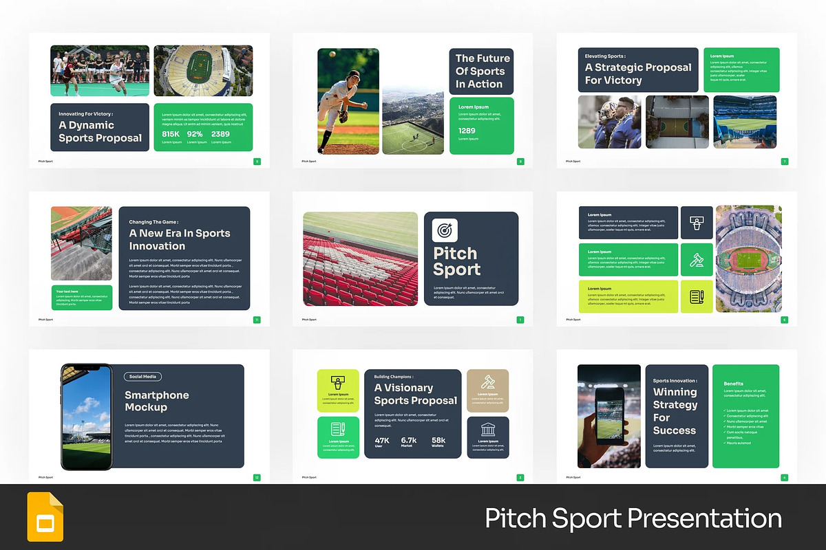 Pitch Sport Google Slides Powerpoint, a Presentation Template by Fit-tee (Photo 1 of 4)