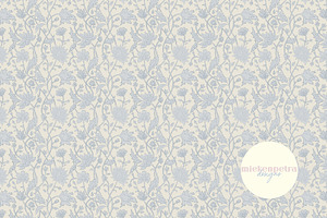 Trailing Block Print Floral Blue