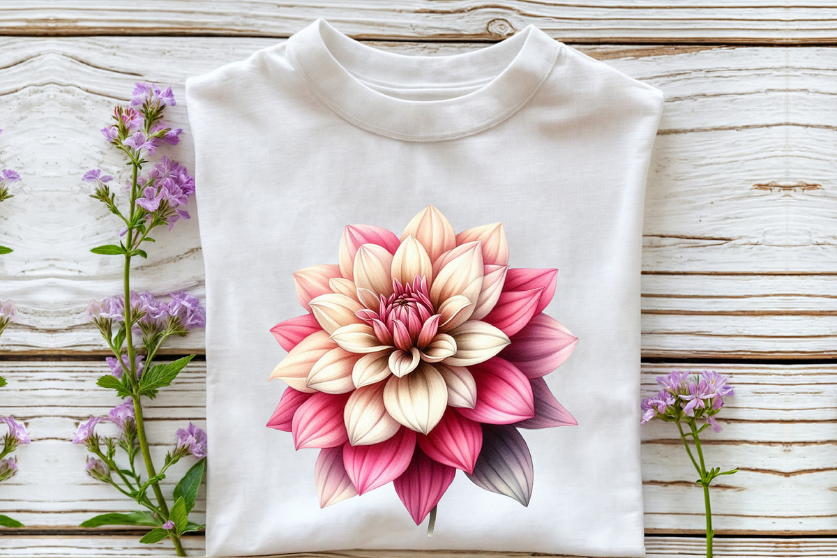 Dahlia Flower Watercolor Cliparts, an Illustration by Rose Art (Photo 4 of 7)